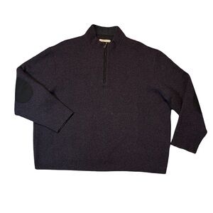 SOLD Joseph Abboud mens 3XL XXXL purple solid 100% cashmere 1/4 zip pullover